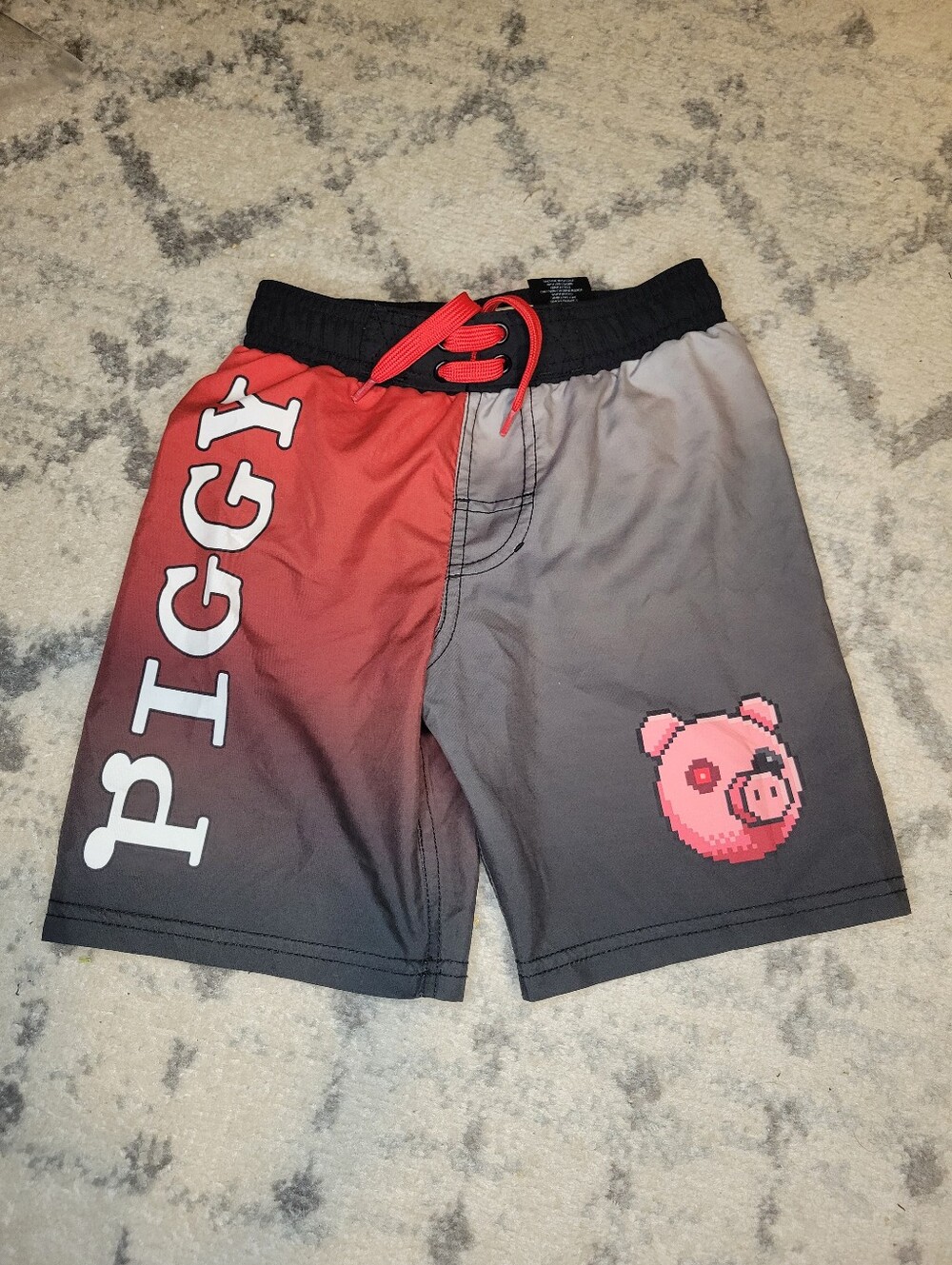 Piggy Boys' Red & Gray Swim Shorts